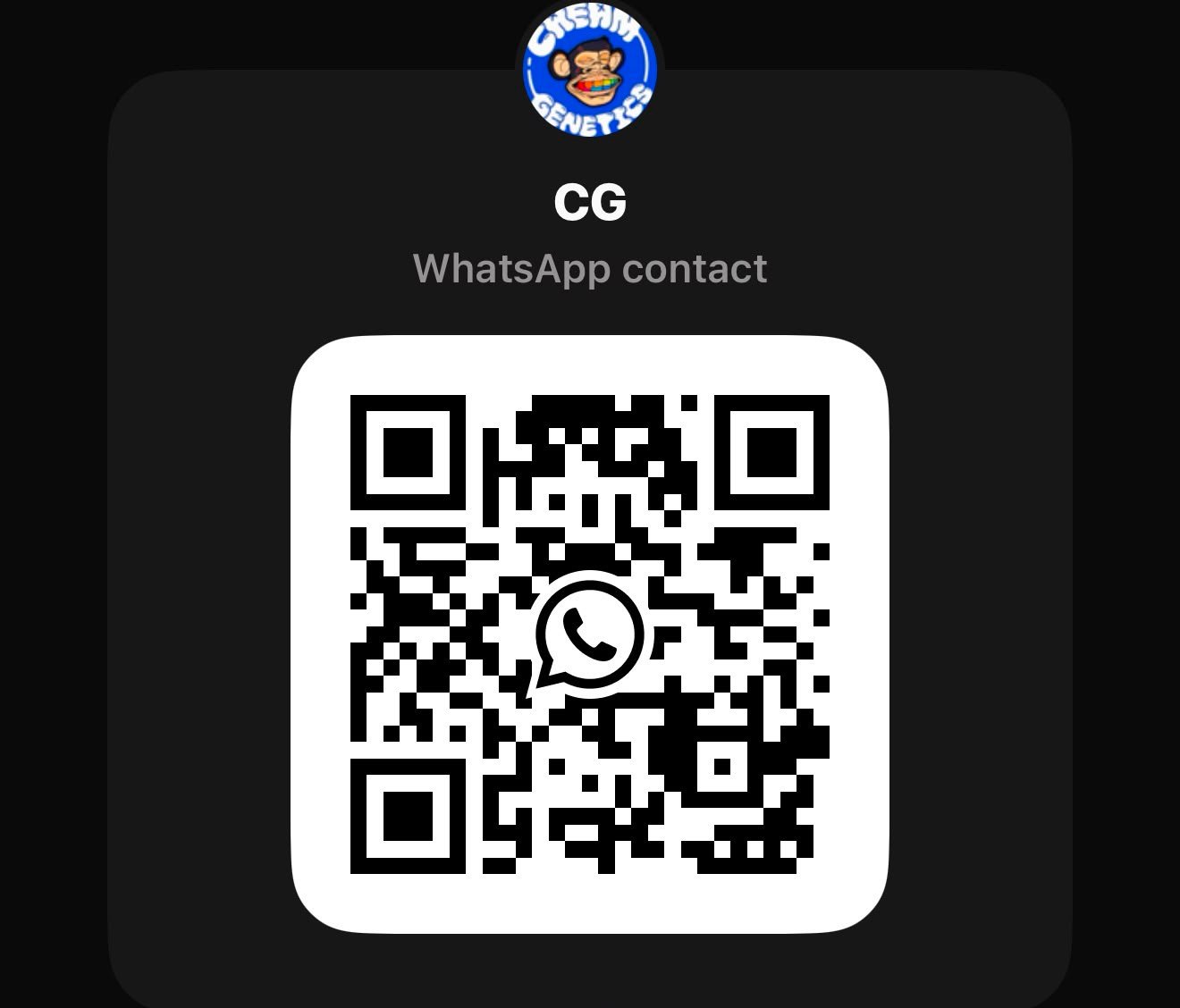 Scan to message Cream Genetics on WhatsApp for an access code